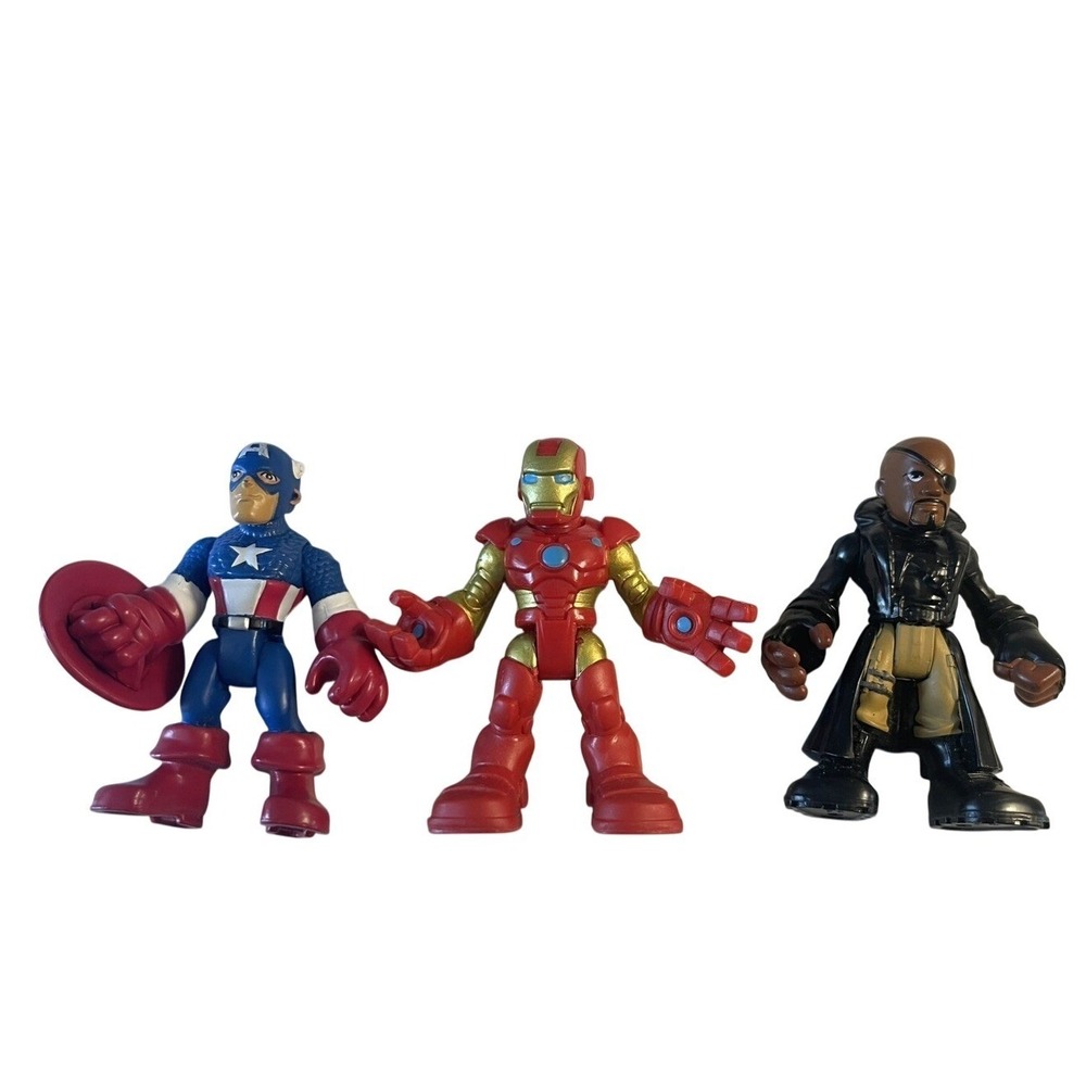 Marvel Super Hero Adventures Action Figures Captain America Iron Man Nick Fury